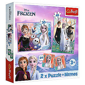 Пазл 2in1 + Memos Trefl: Disney Frozen 2