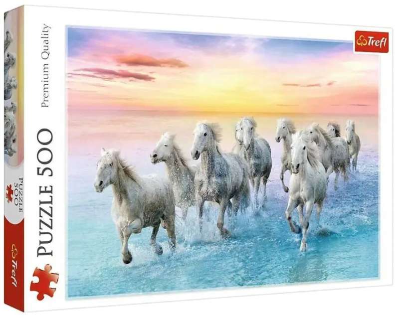 Пазл 500 Trefl: Galloping white horses