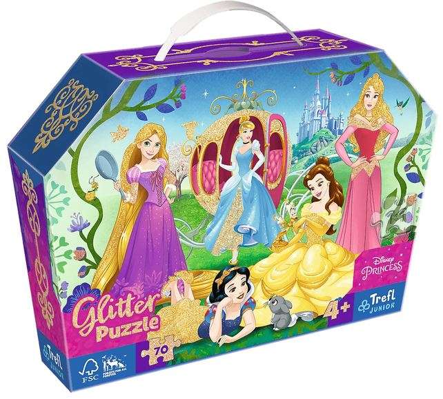 Пазл 70 Glitter Trefl: Disney Princess