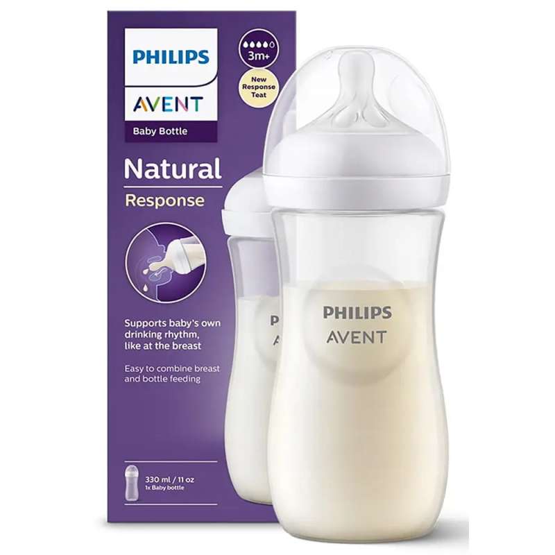 Стеклянная бутылочка для кормления Philips Avent Natural (природный поток), 1 мес+., 330 мл.