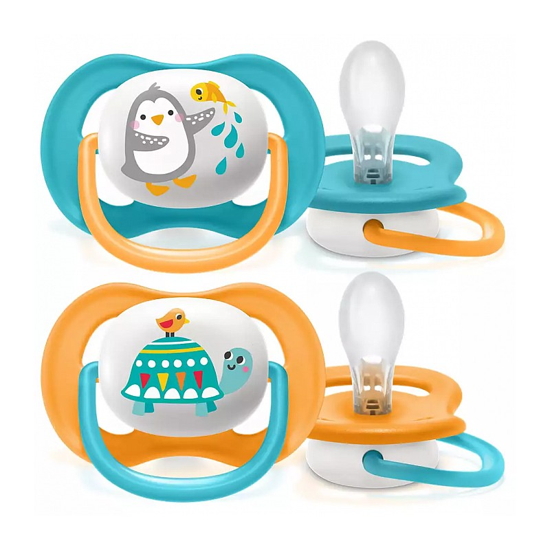 Philips Avent пустышка Ultra Air Animals, 6-18M 2 шт., мальчикам