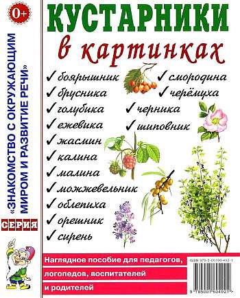 Кустарники в картинках. Наглядное пособие для педагогов, логопедов, воспитателей и родителей. 