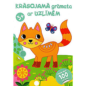 Krāsojamā grāmata ar uzlīmēm kaķis