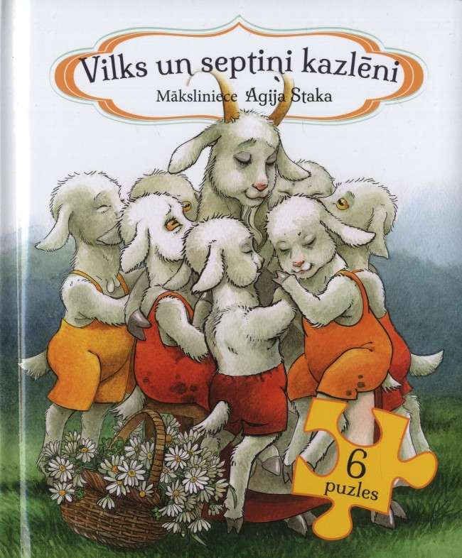 6 puzles Vilks un septiņi kazlēni