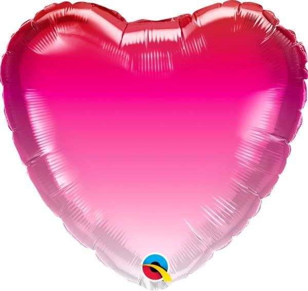 Фольгированный шар 18 QL Сердце - розовый омбре