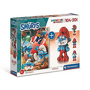 Пазл 104  CLEMENTONI+ 3D MODEL SMURFS