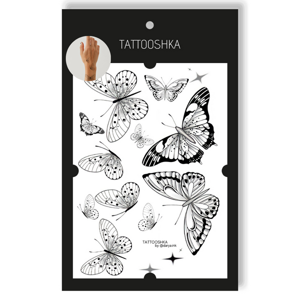 Татуировка - одноразовая наклейка Бабочки 15,5х21см