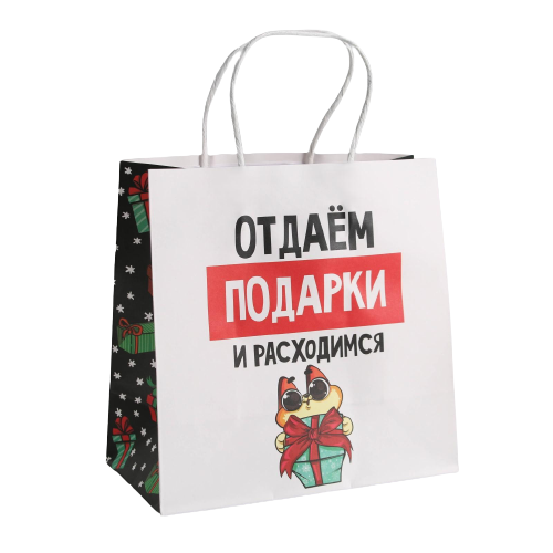 Пакет подарочный Отдаём подарки, 22 x 22 x 11 см