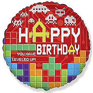 Фольгированный шар Happy Birthday Bricks, packed, FX, 18