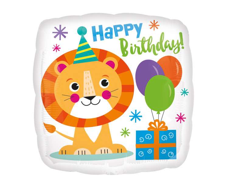 Фольгированный шар 18 CIR - Birthday lion