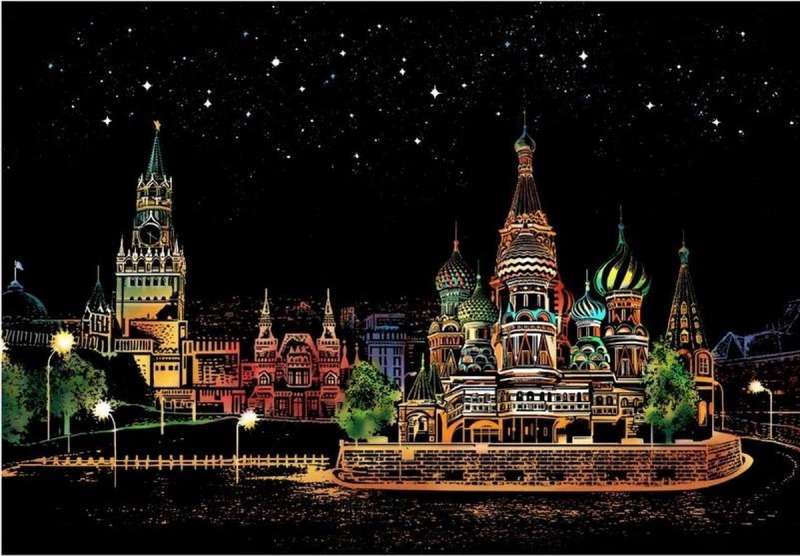 Скретч-картина Red Square Moscow цветная