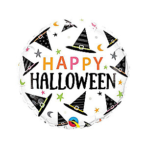 Фольгированный шар 18 QL RND  Happy Halloween