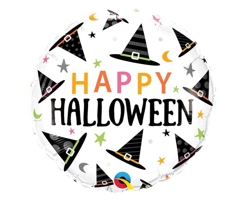 Фольгированный шар 18 QL RND  Happy Halloween