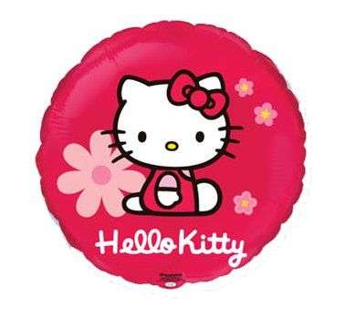 Фольгированный шар 18/46см круглый FX Hello Kitty розовый