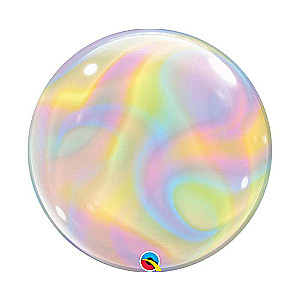 Фольгированный шар 22/56см QL Bubble Iridescent Swirls