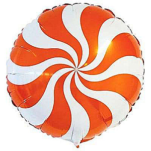 Balon foliowy 18/46cm okrągły Candy Mix, pomarańczowy