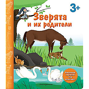 Зверята и их родители. Книга с секретными картинками