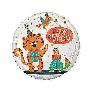 Фольгированный шар 18 Tiger (Happy Birthday)