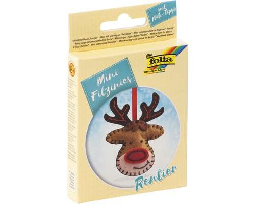 Мини набор для шитья из фетра 7x10см FOLIA SANTA REINDEER