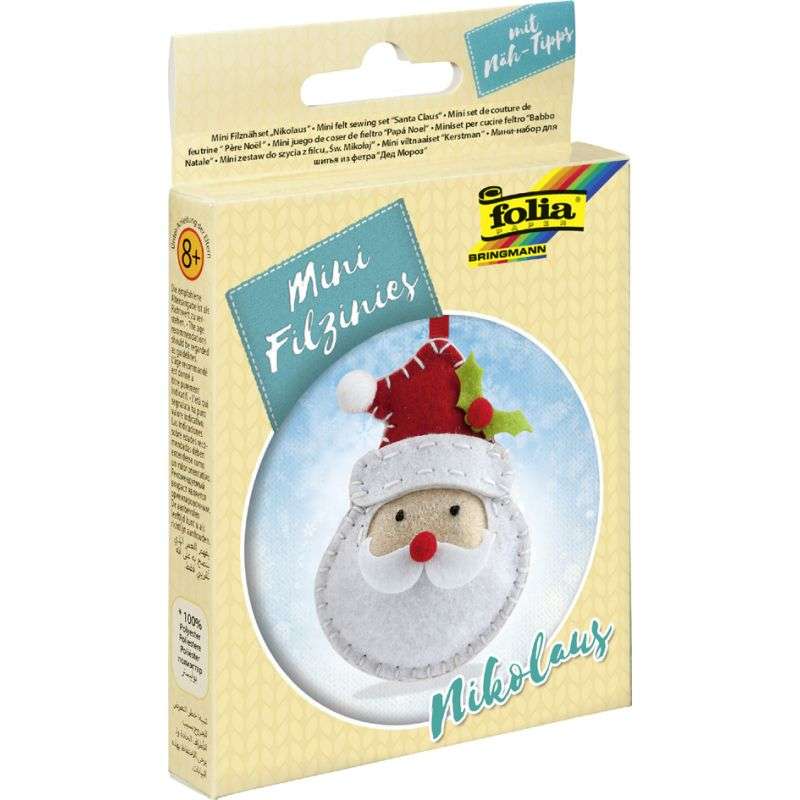 Мини набор для шитья из фетра 7x10см FOLIA SANTA CLAUS