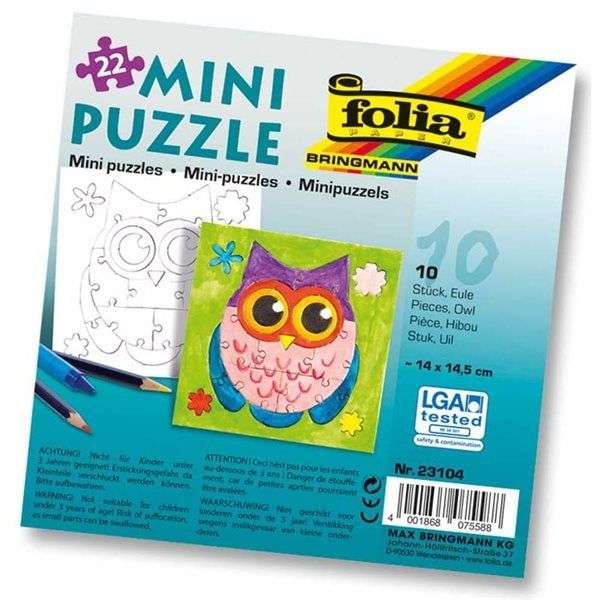 Мини-пазл FOLIA OWL  14x14,5см