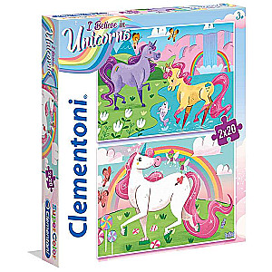 Пазл 2x60 CLEMENTONI Unicorns Brilliants