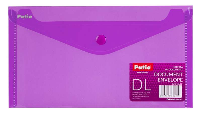 Папка DL 125x225мм с кнопкой PATIO фиолетовая 