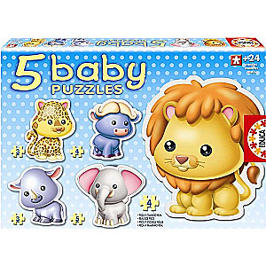 Puzzle EDUCA Дикие животные, 5шт (2x3,2x4,1x5)