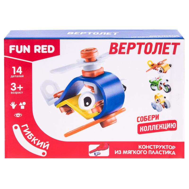 Гибкий конструктор Fun Red. Вертолет 14 дет. 