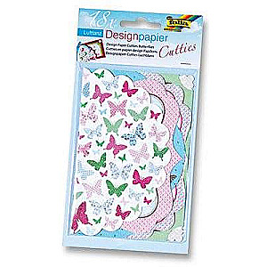 Бумага дизайнерская FOLIA Cutties Butterfiles, 18 шт.