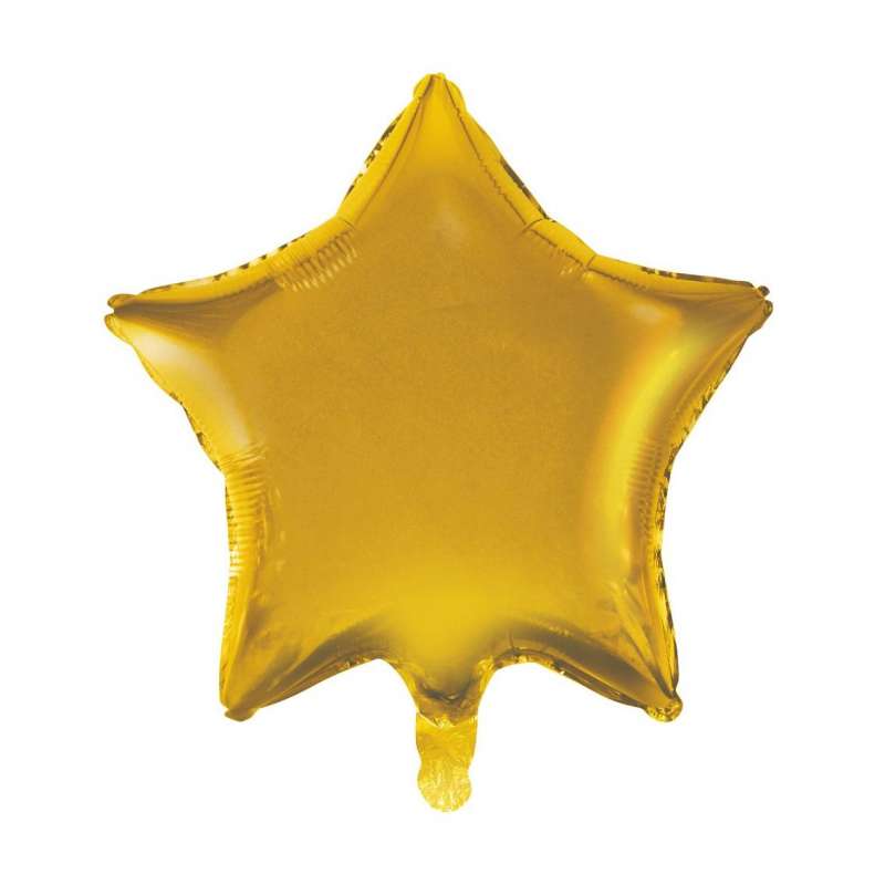Фольгированный шар 18 звезда, матовый золотистый