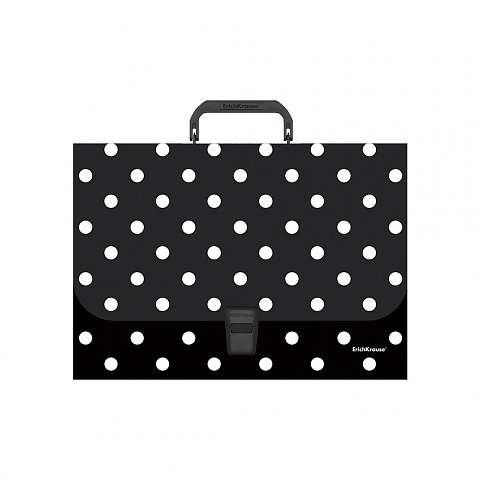 Портфель пластиковый ErichKrause Dots in Black, A4