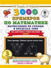 3000 примеров по математике. Вычисления по схемам в пределах 1000. Все действия с тремя числами. 