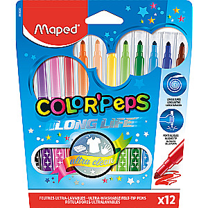 Фломастеры MAPED ColorPeps Long Life 12 цветов