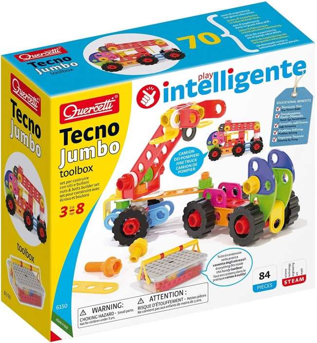 Конструктор Quercetti TECNO JUMBO, 90 деталей 