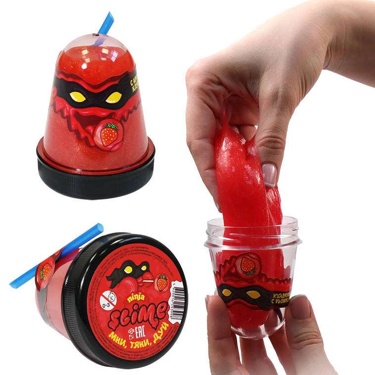 Slime Ninja с ароматом клубники, 130 г. боится холода 