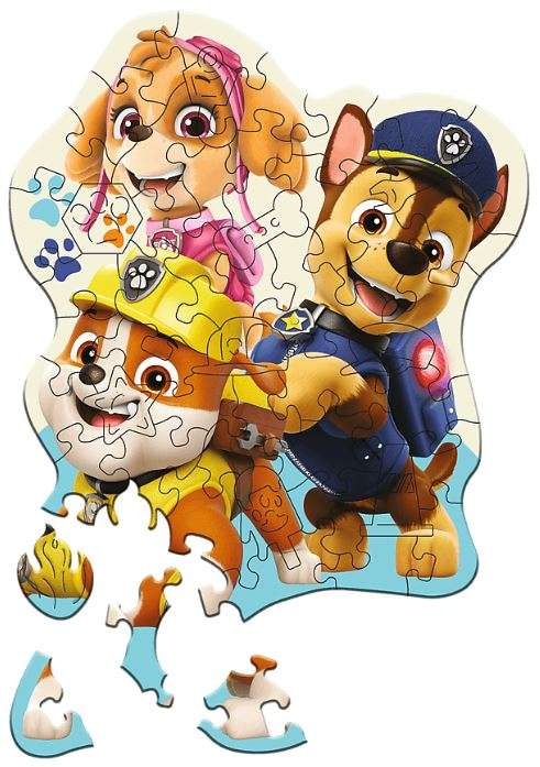 Пазл 50 Wood Craft Junior Trefl: Funny Paw Patrol