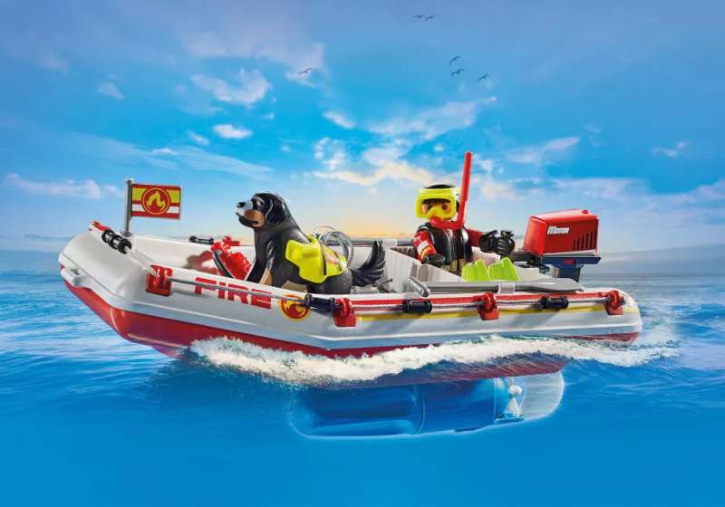 Playmobil - Лодка пожарной бригады с гидроциклом 
