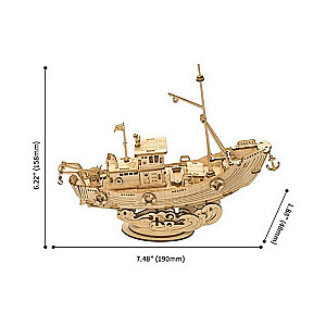 Деревянный 3D пазл ROBOTIME - Fishing Ship