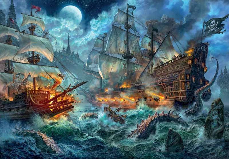 Пазл 1000 Clementoni: Битва пиратов