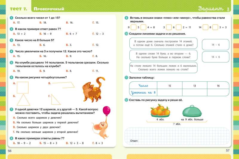 Начальная школа. Тесты. Математика. 1-2 классы