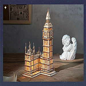 Деревянный 3D пазл ROBOTIME - Big Ben With Lights