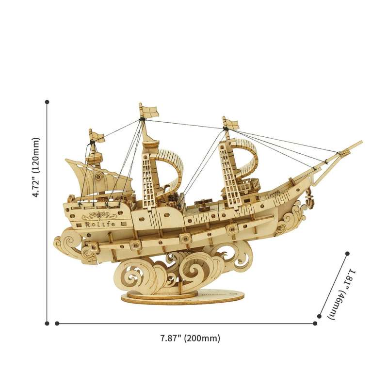 Деревянный 3D пазл ROBOTIME - Sailing Ship