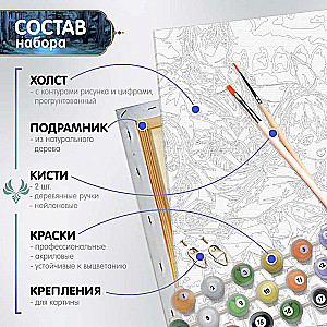 Картина по номерам 30х40 Геншин ЦИ ЦИ, ДИОНА И КЛИ 30 цветов