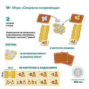 Настольная игра - Считаем сокровища. Первые математические игры по сингапурской методике. 3+