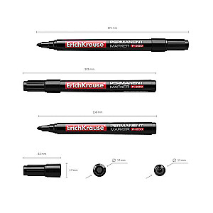 Перманентный маркер ErichKrause P-200, цвет чернил черный