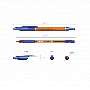 Ручка шариковая ErichKrause R-301 Amber Stick&Grip 0.7, цвет чернил синий