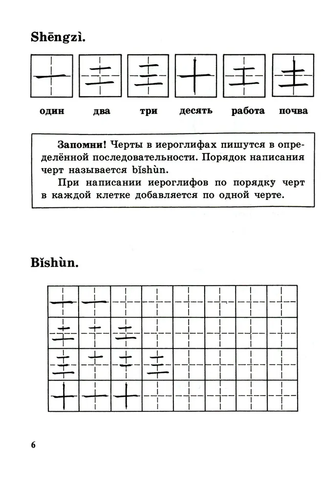 Прописи по китайскому иероглифическому письму. Первый этап обучения