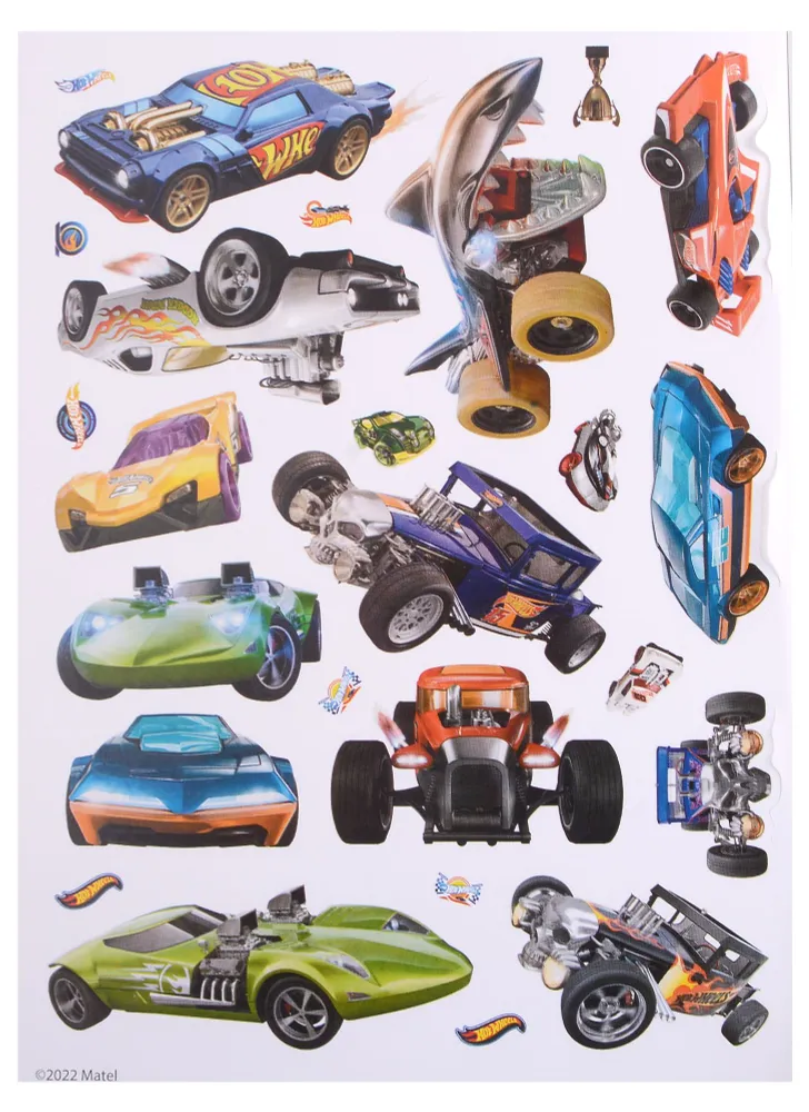 Hot Wheels. Уличные гонки. Многоразовые наклейки