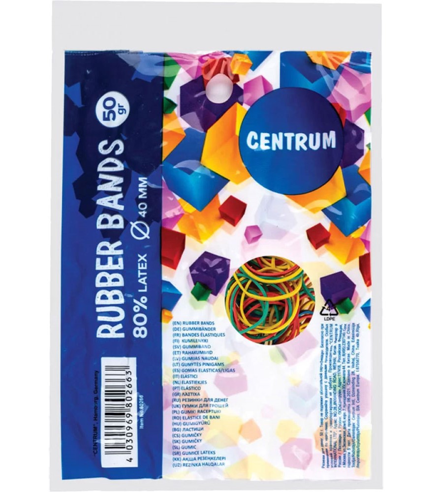 Резинки для денег Centrum, 40 мм (разноцветные)
